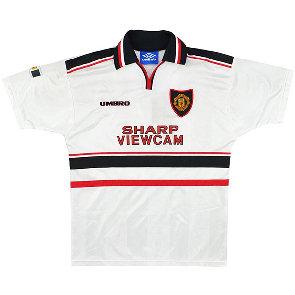 Tailandia Camiseta Manchester United 2ª Retro 1998 1999 Blanco